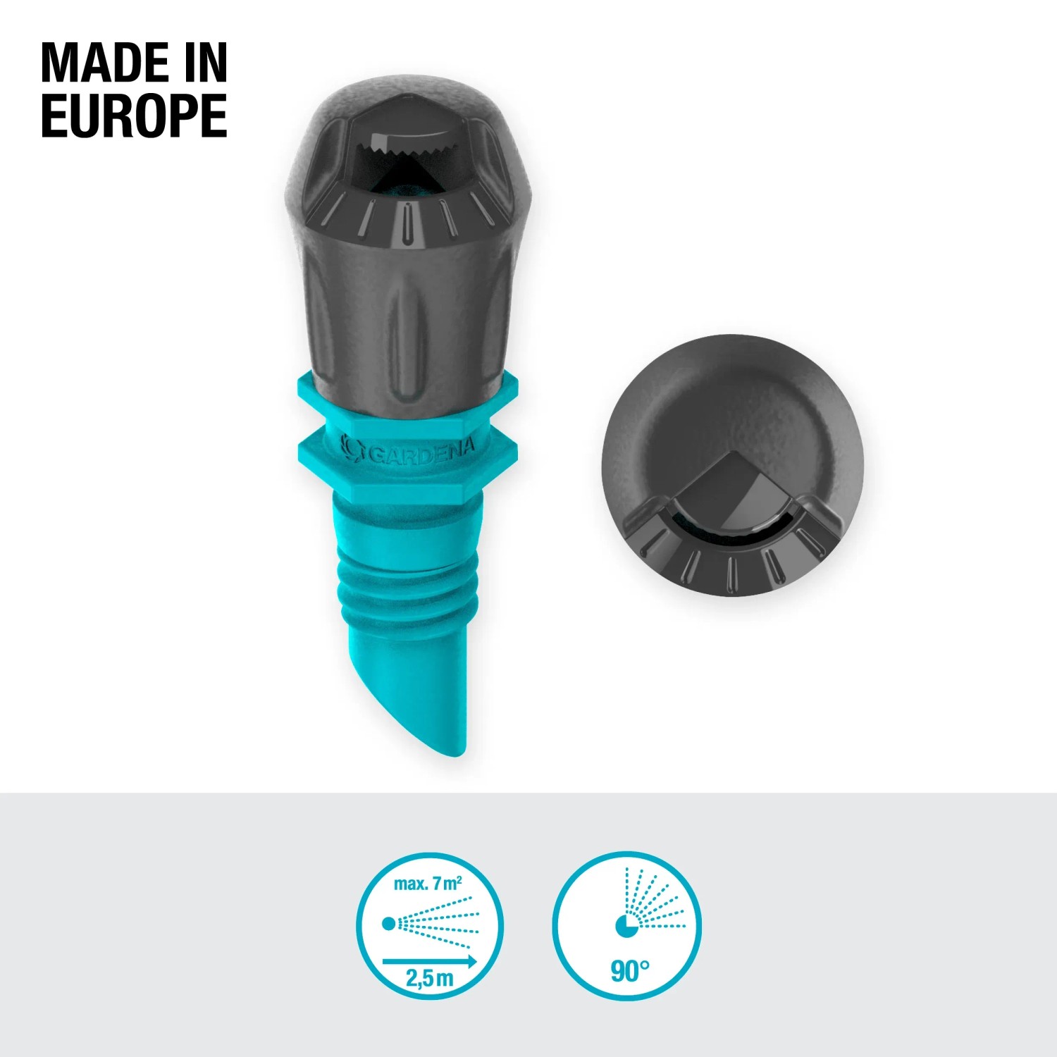 Gardena Sprühdüse 90° (5er-Set) für Beetecken und -ränder. Micro-Drip-System zur Bewässerung.