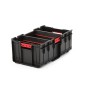 Schwarzer PROREGAL QBRICK Werkzeugkasten One mit roten Akzenten, 52 Liter Volumen.