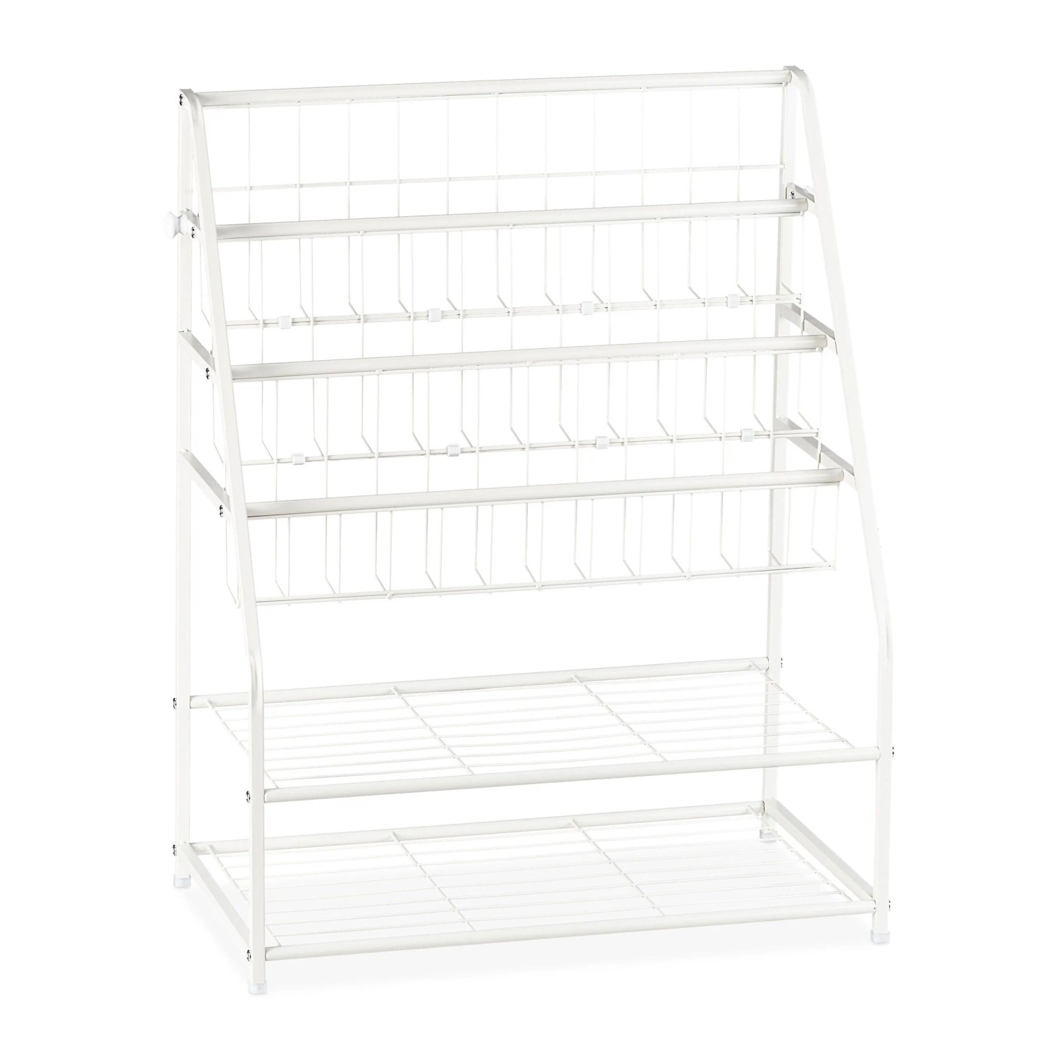 Relaxdays Zeitschriftenregal Metall Weiß Freistehend 81 cm x 67 cm x 37 cm 3,6 kg
