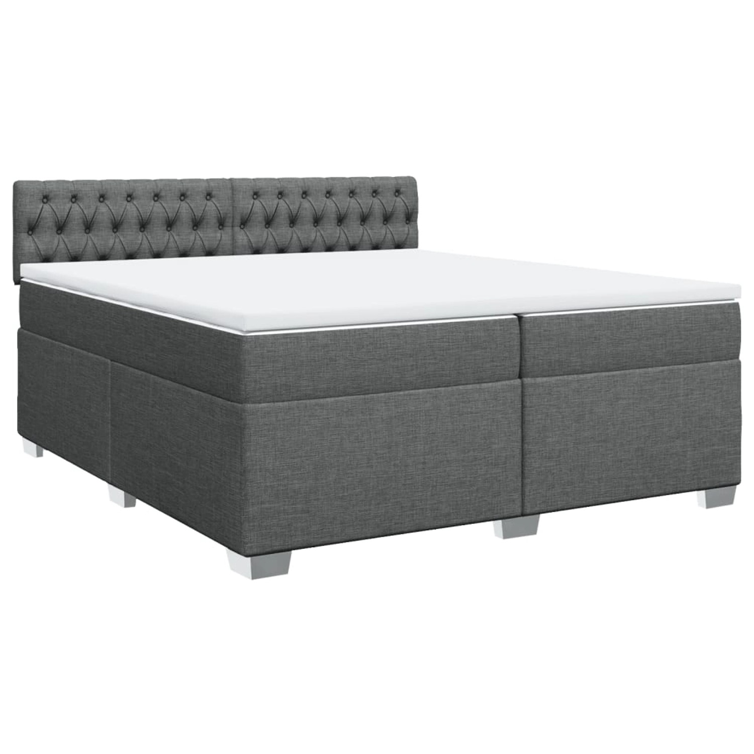 vidaXL Boxspringbett mit Matratze Dunkelgrau 200x200 cm Stoff2098122 günstig online kaufen