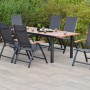 Merxx Gartenmöbelset Toblino, 7-teilig mit Klappsesseln und Ausziehtisch aus Akazie.