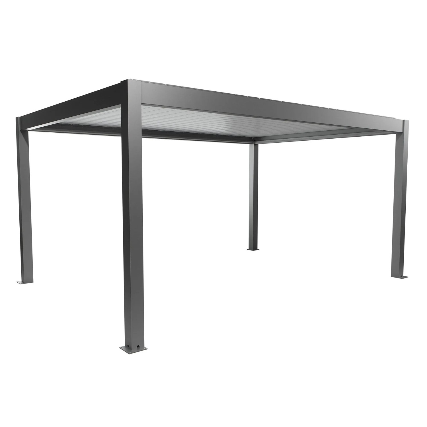 Biohort Pergola 5 m x 3,5 m Quarzgrau-Metallic/Weiß