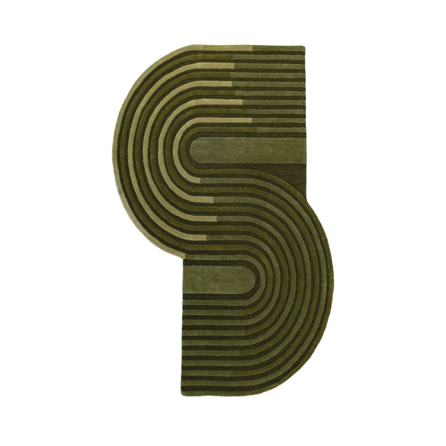Flair Rugs Wollteppich Conway Retro 120 cm x 180 cm Olive