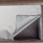 Geöffnete braune Kissenbox Davenport XXL aus Polyrattan mit Innenverkleidung.