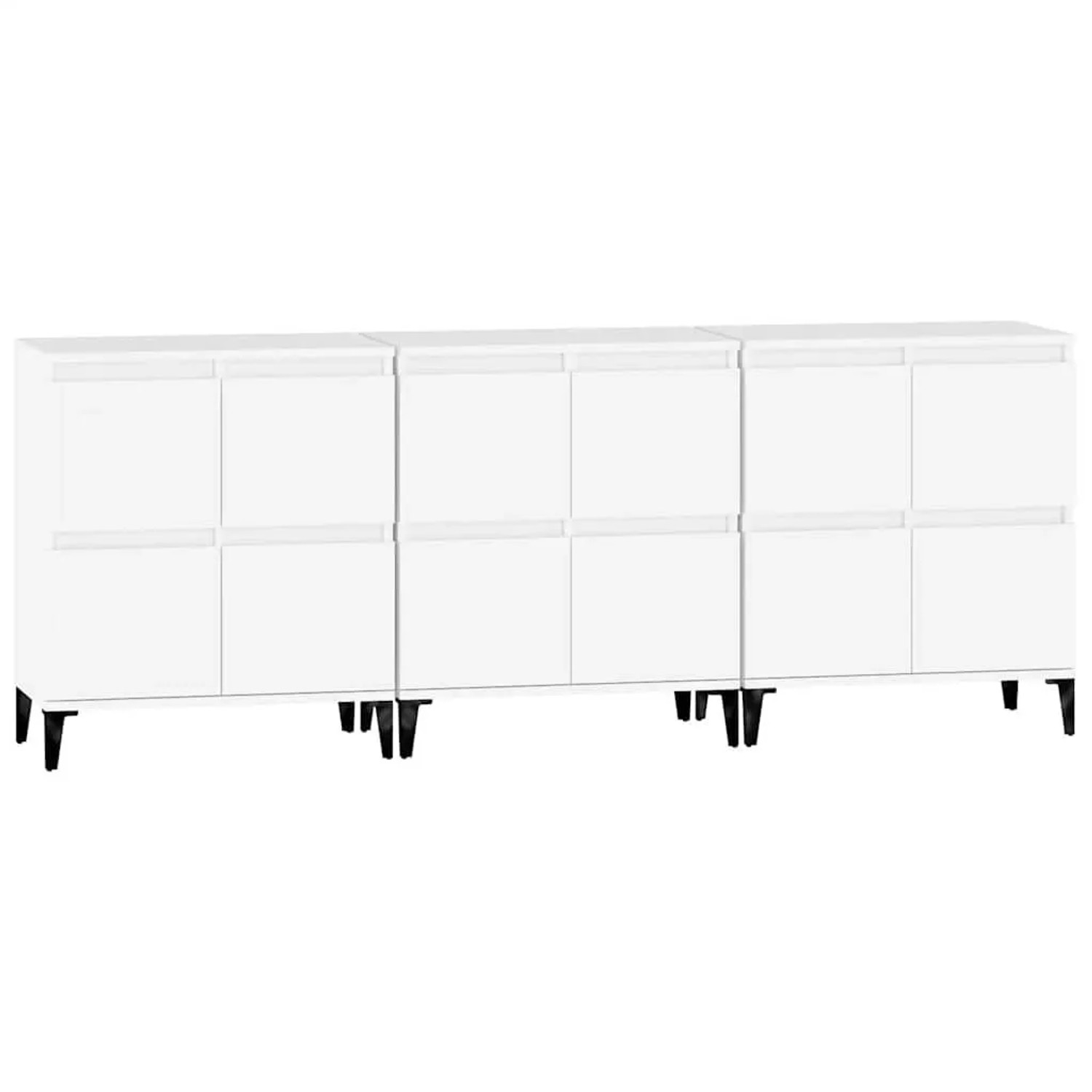 vidaXL Sideboards 3 Stk Weiß 60x35x70 cm Holzwerkstoff 3185775