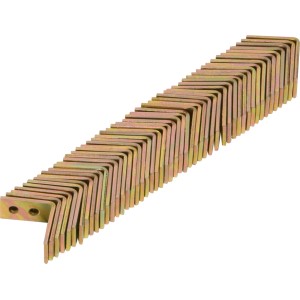 50 gelb verzinkte Stuhlwinkel 25x25x14 mm für Holzkonstruktionen.