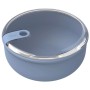 Runde, blaue Rotho Frischhaltedose Ela (1,8 l) mit transparentem Deckel. Ideal zur Aufbewahrung von Lebensmitteln.