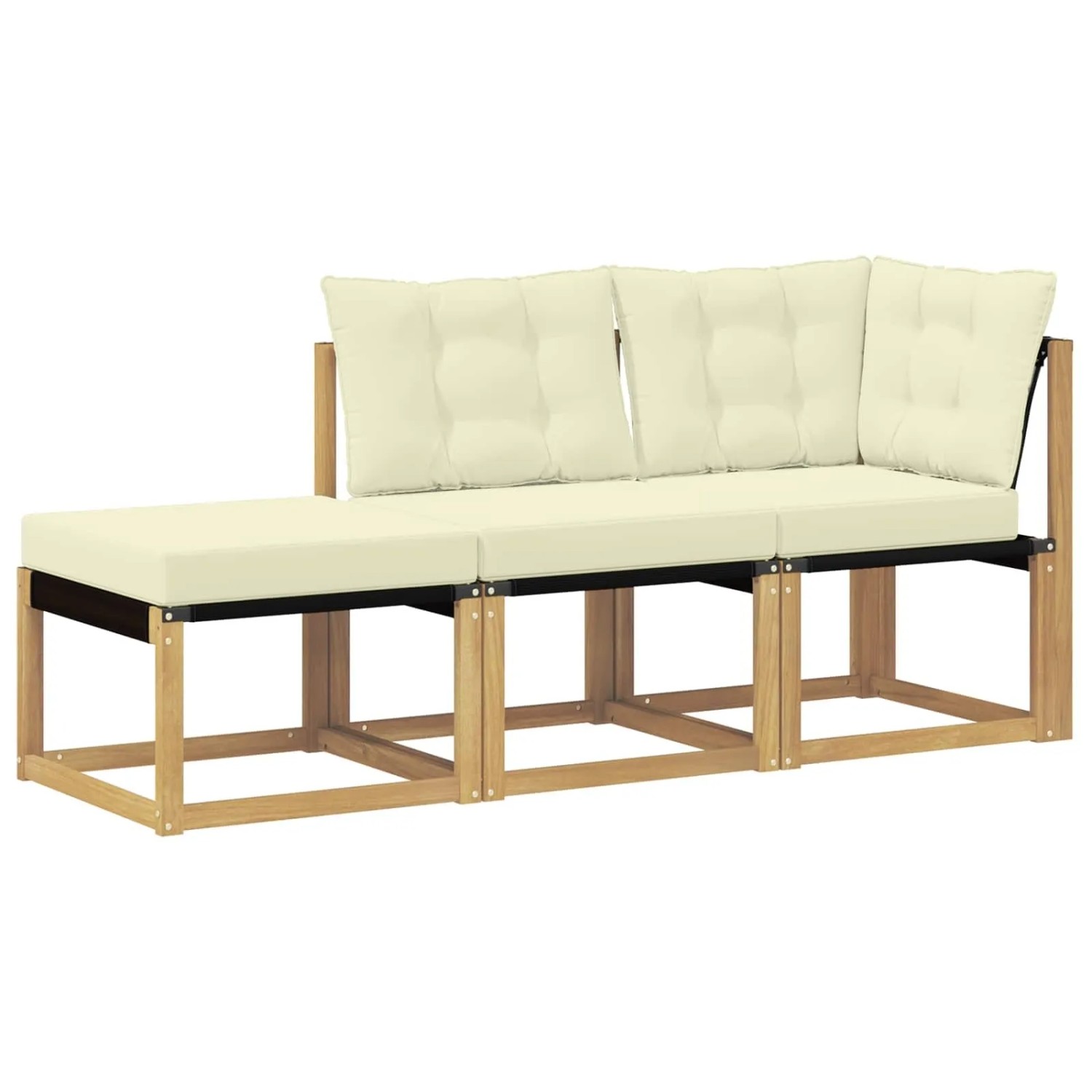 vidaXL Sectional Sofa Einheiten mit Kissen 3 Stück Weiß 901629