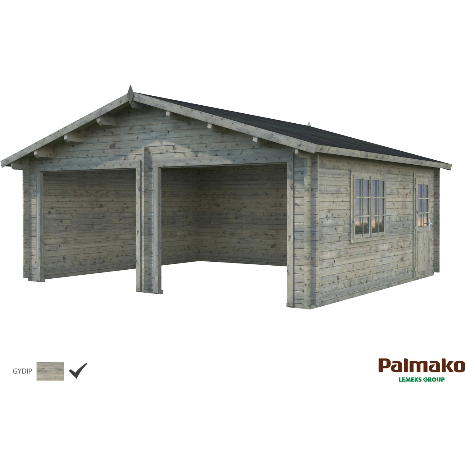 Palmako Holzgarage Roger ohne Tor Grau tauchgrundiert 575 cm x 510 cm günstig online kaufen