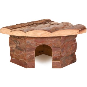 Trixie Eckhaus Jesper Natural Living, Kleintierhaus aus Naturholz mit Liegefläche.