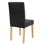 MCW Esszimmerstuhl Littau 2er-Set, Kunstleder schwarz, helle Holzbeine.