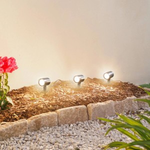 Lindby 3er Set LED Smart Home Wegbeleuchtung Garten Nycta 10020192 Dimmbar Modern in Schwarz 3-flammig