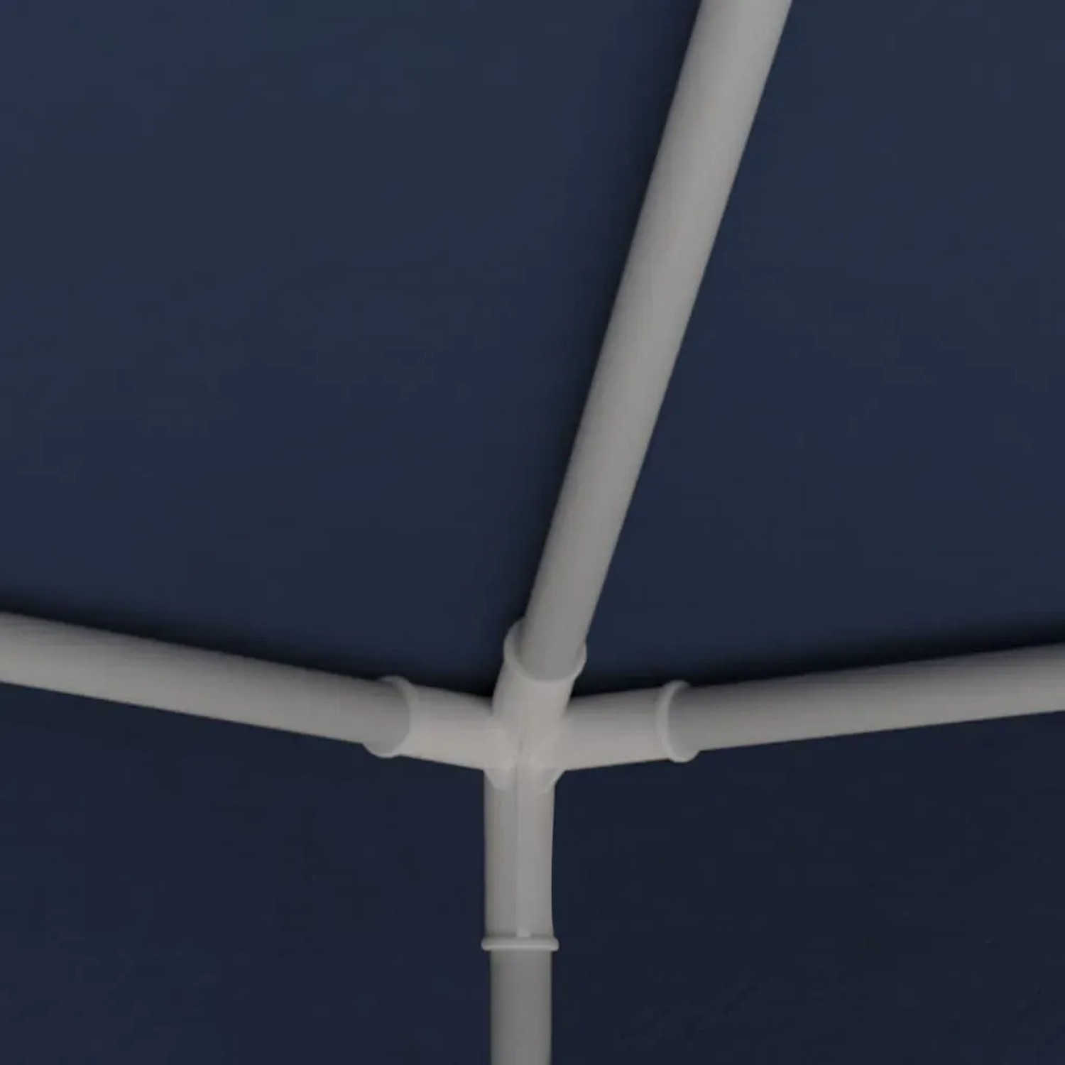 Detailaufnahme des Stahlrahmens vom blauen vidaXL Partyzelt 4x9m. Markise & Sonnenschutz.