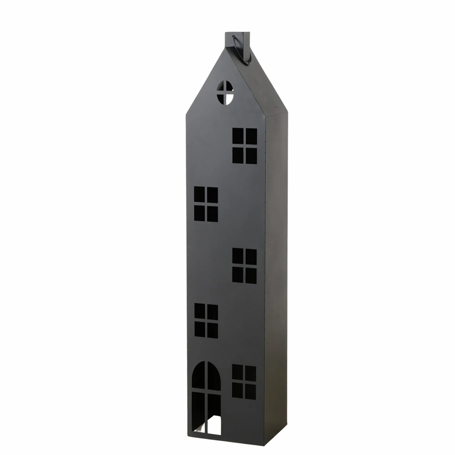 Boltze Laterne Alba Groß 30 cm x 25 cm x 150 cm Schwarz