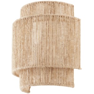 Wandleuchte Lignea Lux im Boho-Stil, Naturfarben, 25,5 cm hoch.