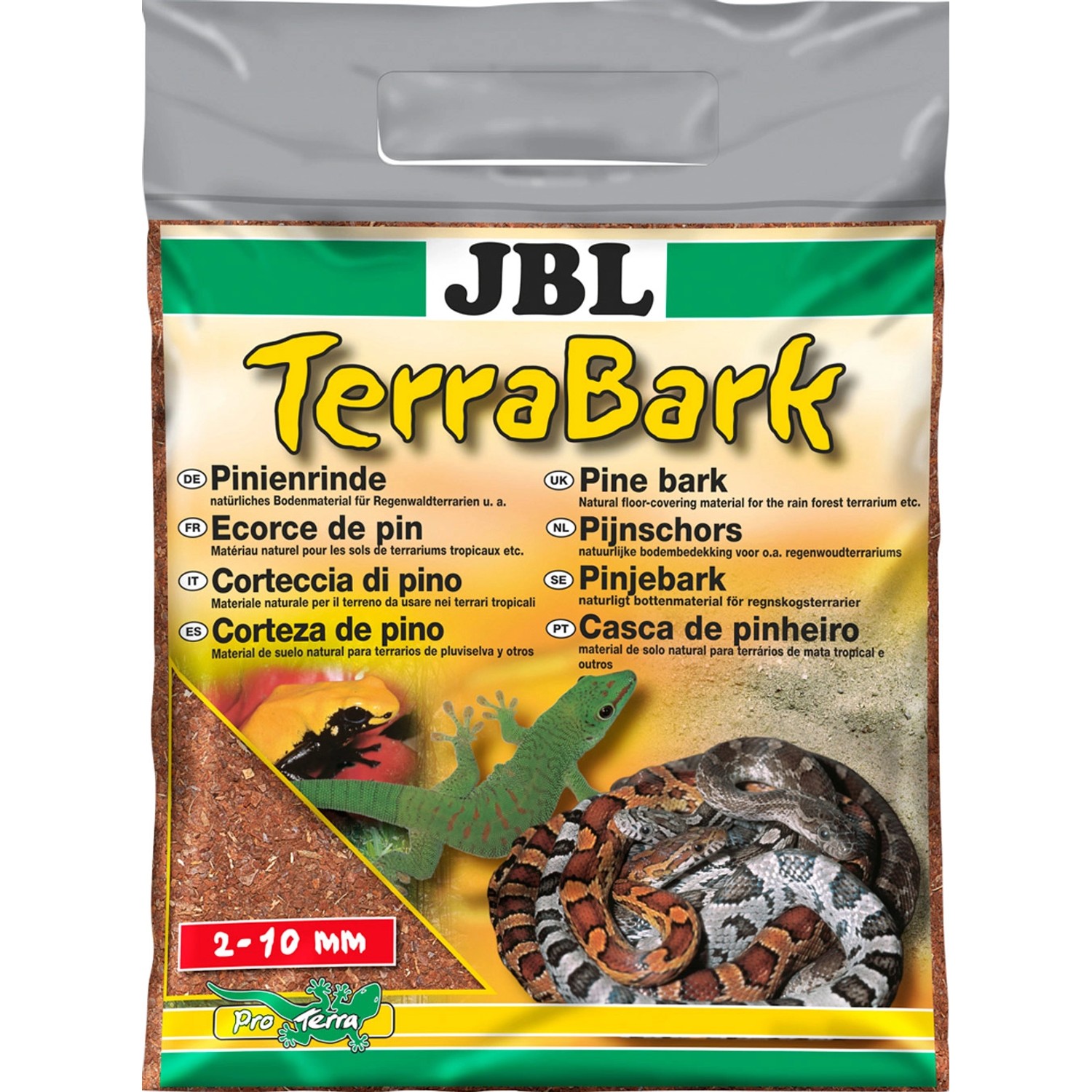 JBL TerraBark Bodensubstrat: Pinienrinde für Wald- und Regenwaldterrarien, 5 Liter.