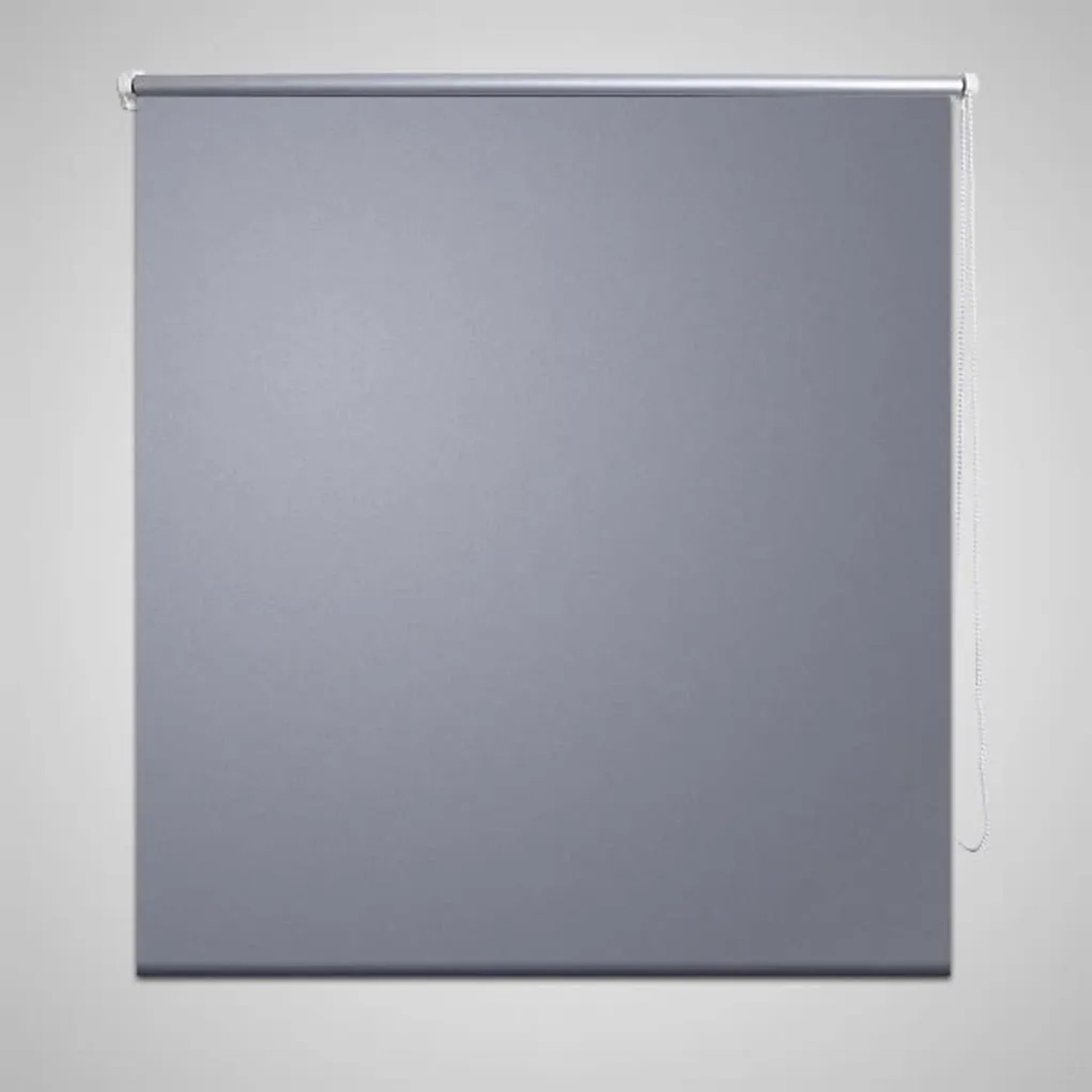 Graues Verdunkelungsrollo, 120x230 cm, für Fenster, mit Seitenzugkette.