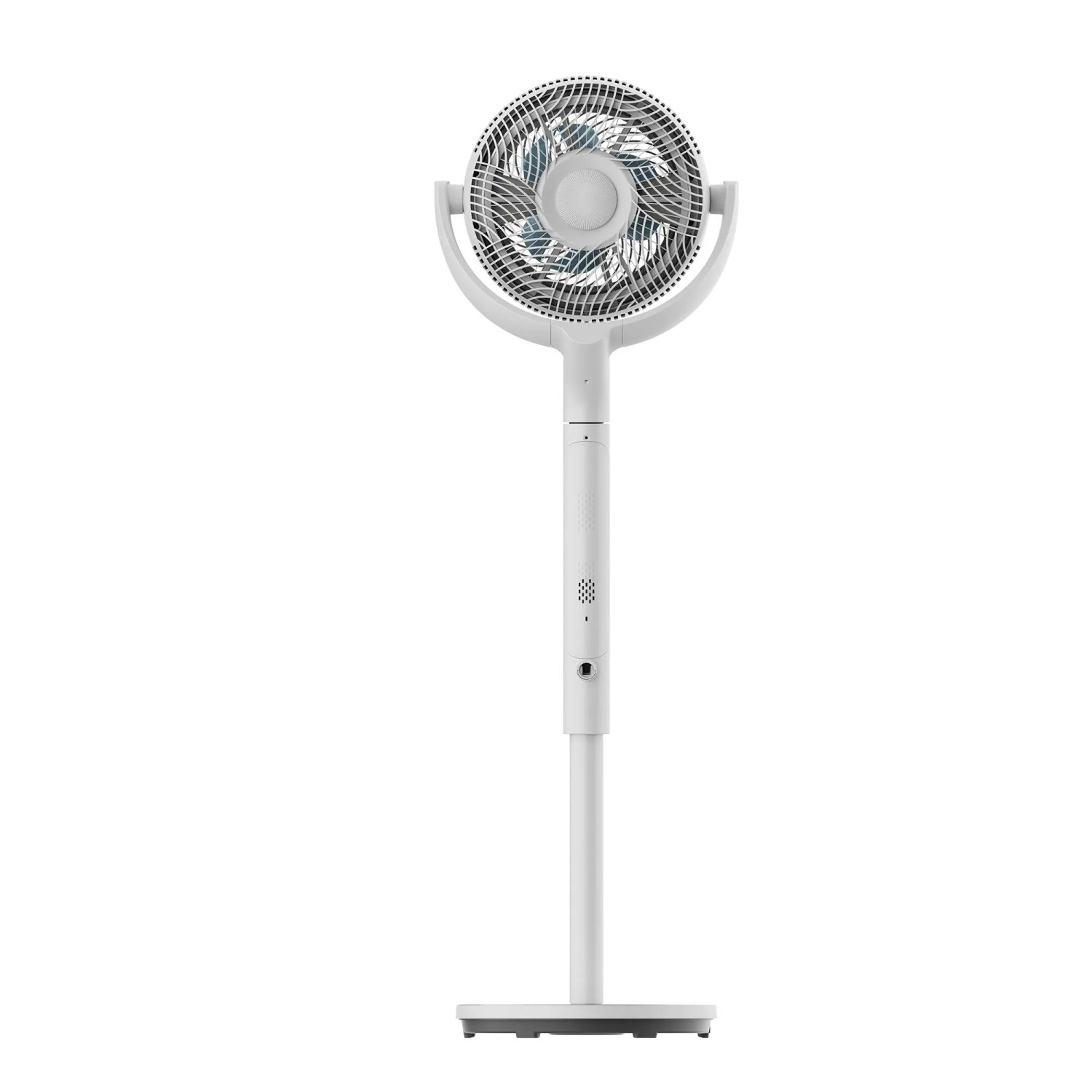 Weißer, höhenverstellbarer Midea Luftzirkulationsventilator für eine angenehme Kühlung.