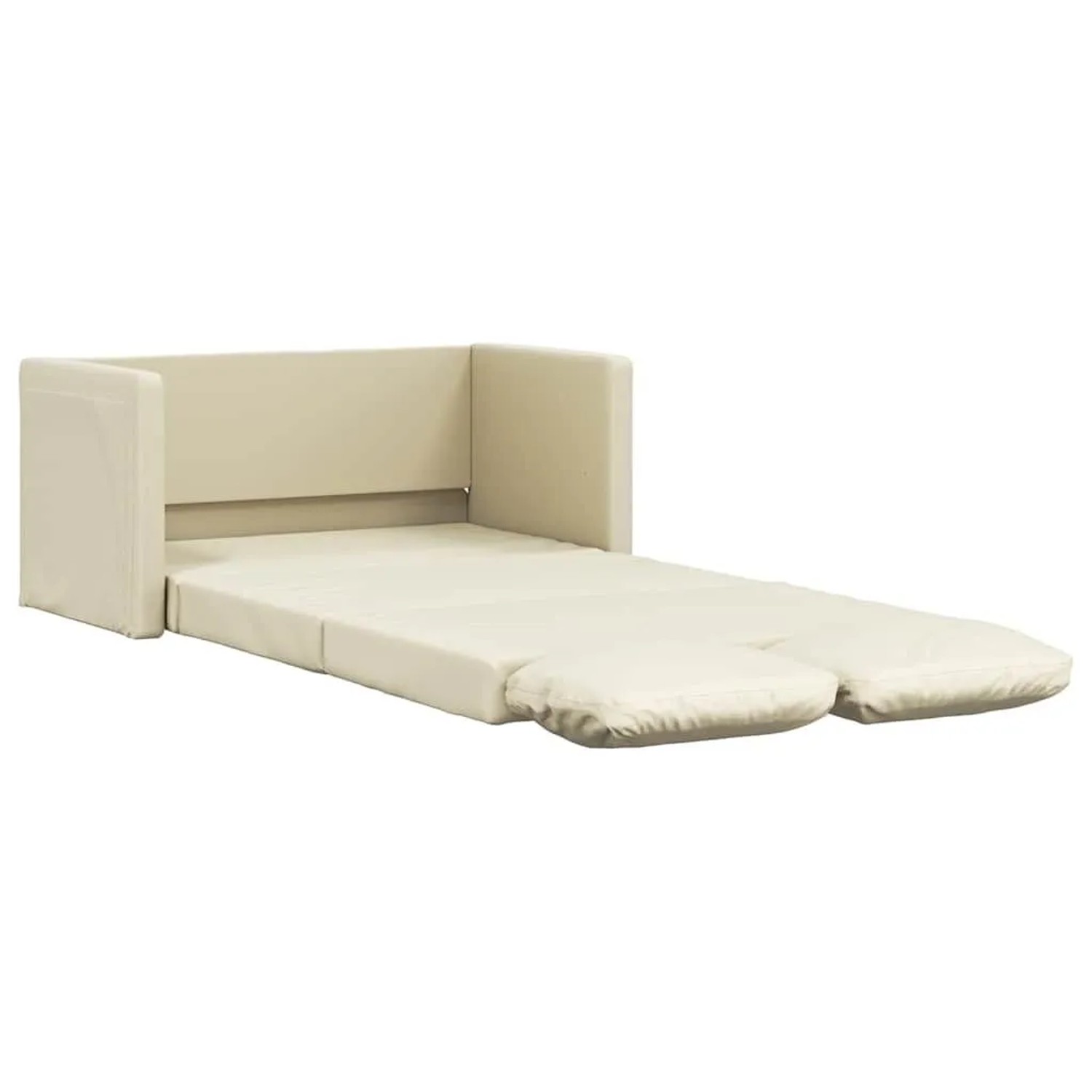 vidaXL Bodensofa mit Schlaffunktion Creme 112x174x55 cm Kunstleder 353974