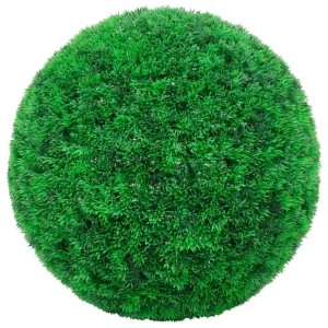 2er Set künstliche Buchsbaumkugeln, 27cm Durchmesser, grüne Kunstpflanzen für Innen und Außen.