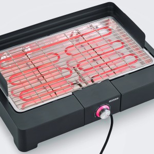 Severin Tischgrill PG 8565: Elektrogrill mit Edelstahlrost und Temperaturregler.