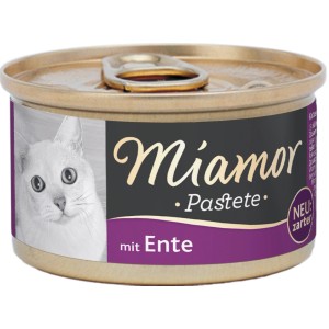 Miamor Katzen-Nassfutter Pastete Ente, 85g Dose. Alleinfutter für Katzen.