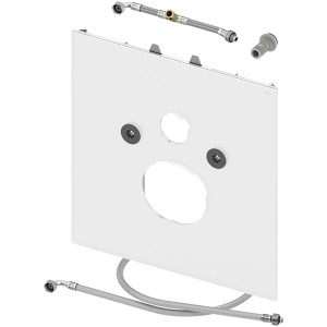 Tecelux WC-Glasplatte für Duravit SensoWash C, Glas Weiß, mit Zubehör.