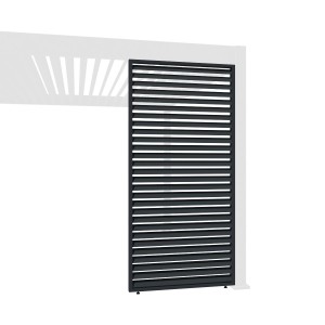 Horizontale Lamellenwand in Anthrazit für Weide Pergola, Aluminium, 113cm.