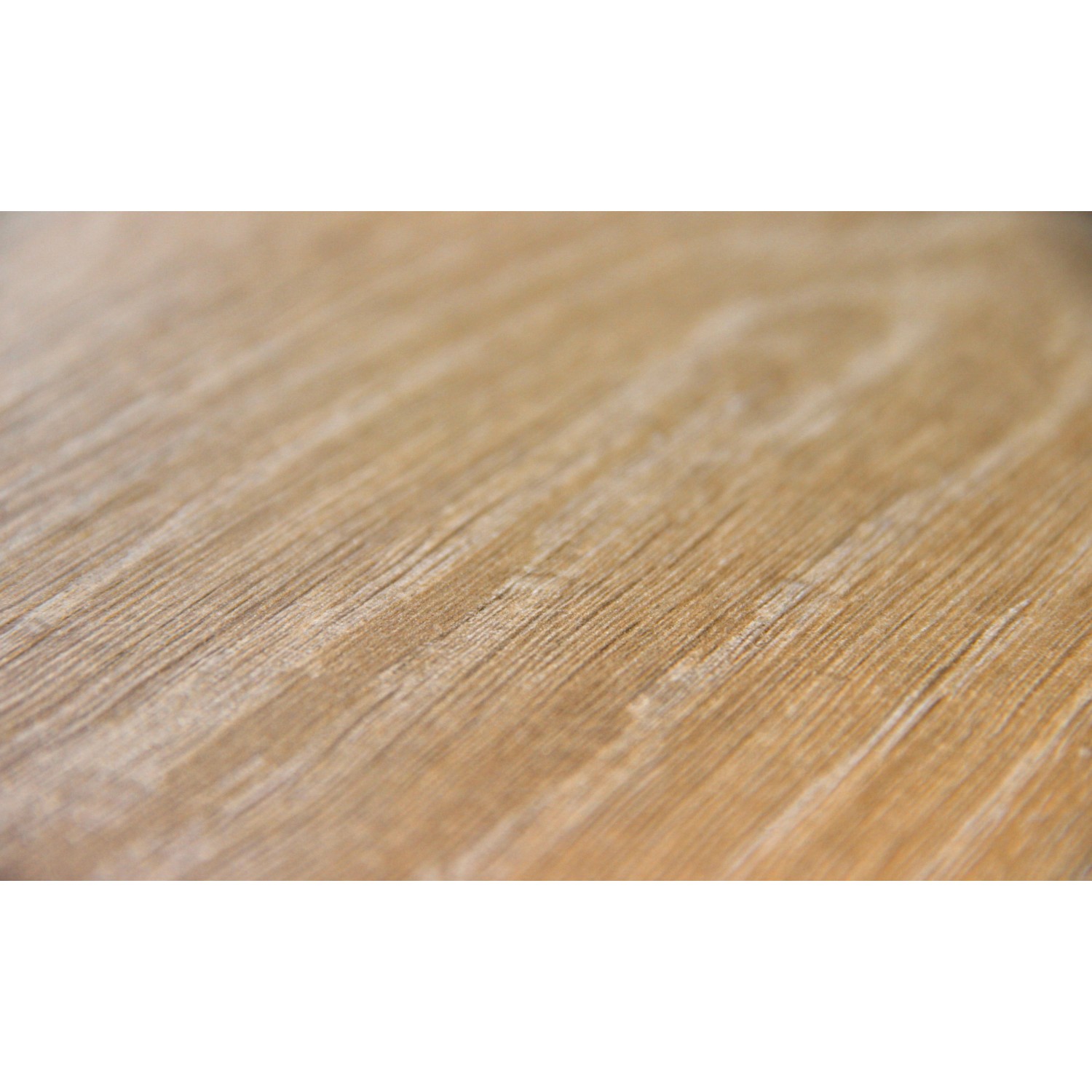 Detailaufnahme Tischplatte Robinson in Eichenoptik, Holzstruktur sichtbar.