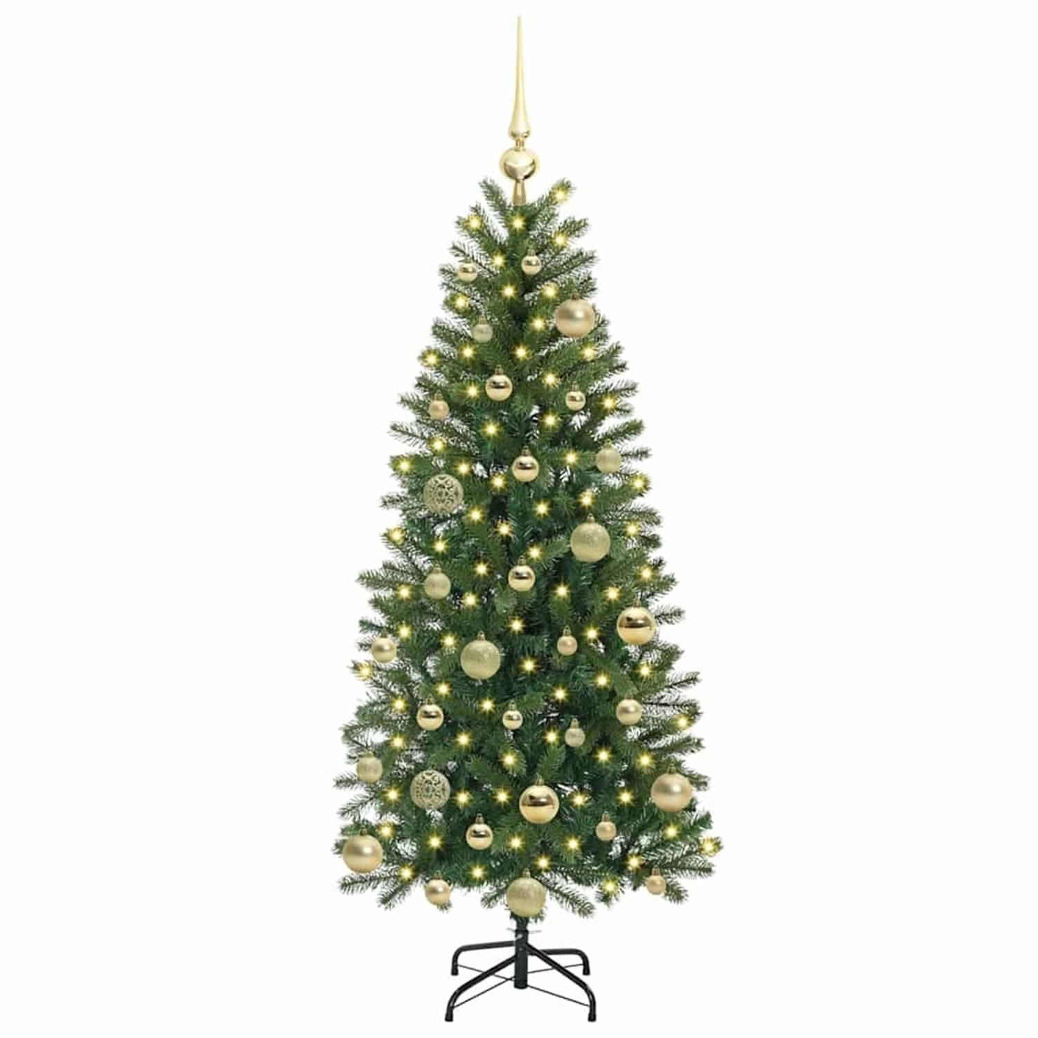 vidaXL Künstlicher Weihnachtsbaum mit 150 LEDs Grün 120 cm PE und PVC 3397332