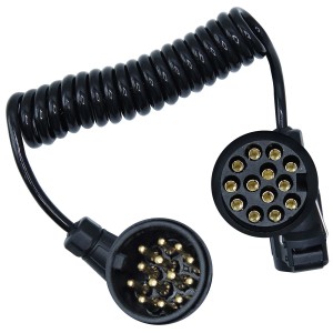 CCLIFE 3,0m 13-polig Adapter Spiralkabel Anhängerkabel für Anhänger Caravan Wohnwagen PKW