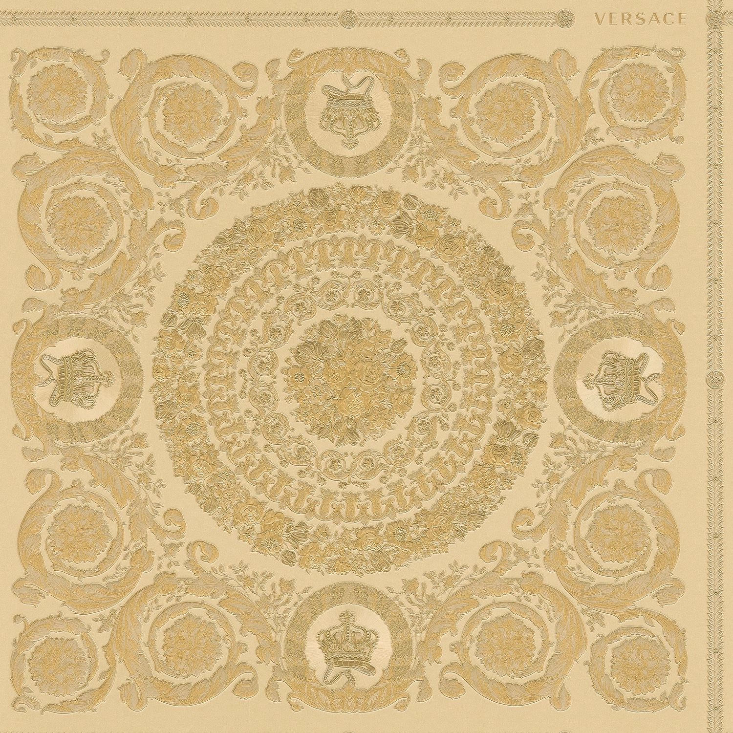 PROFHOME 370554-GU Barock Tapete Ornament glänzend Gold Gelb 7,035 m2 0,70 m x 10,05 m 7,035 m2 Gold