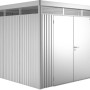 Biohort Metall-Gerätehaus HighLine, silber-metallic, 6,6 m² mit Doppeltür.