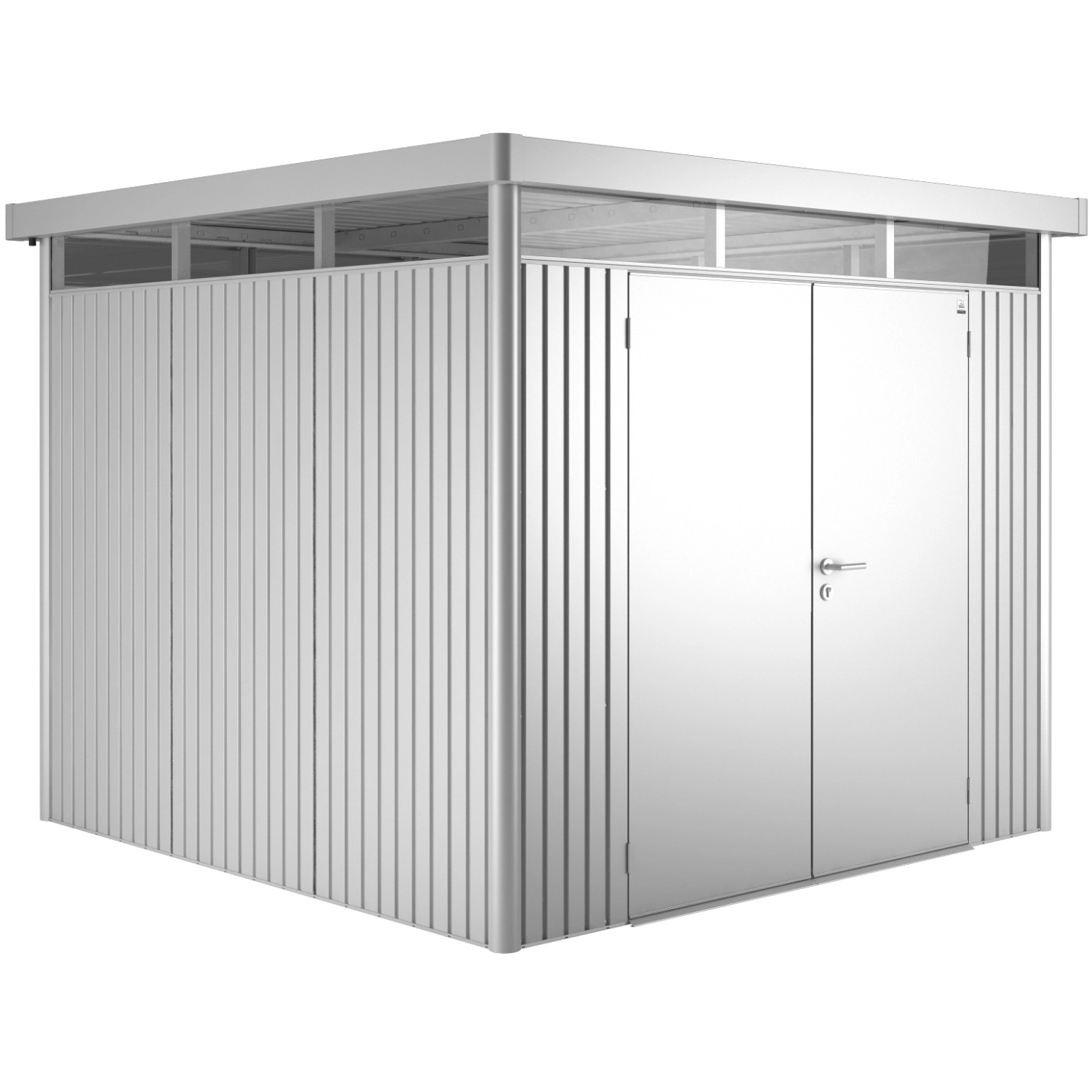 Biohort Metall-Gerätehaus HighLine Silber-Metallic 6,6 m² Doppeltür