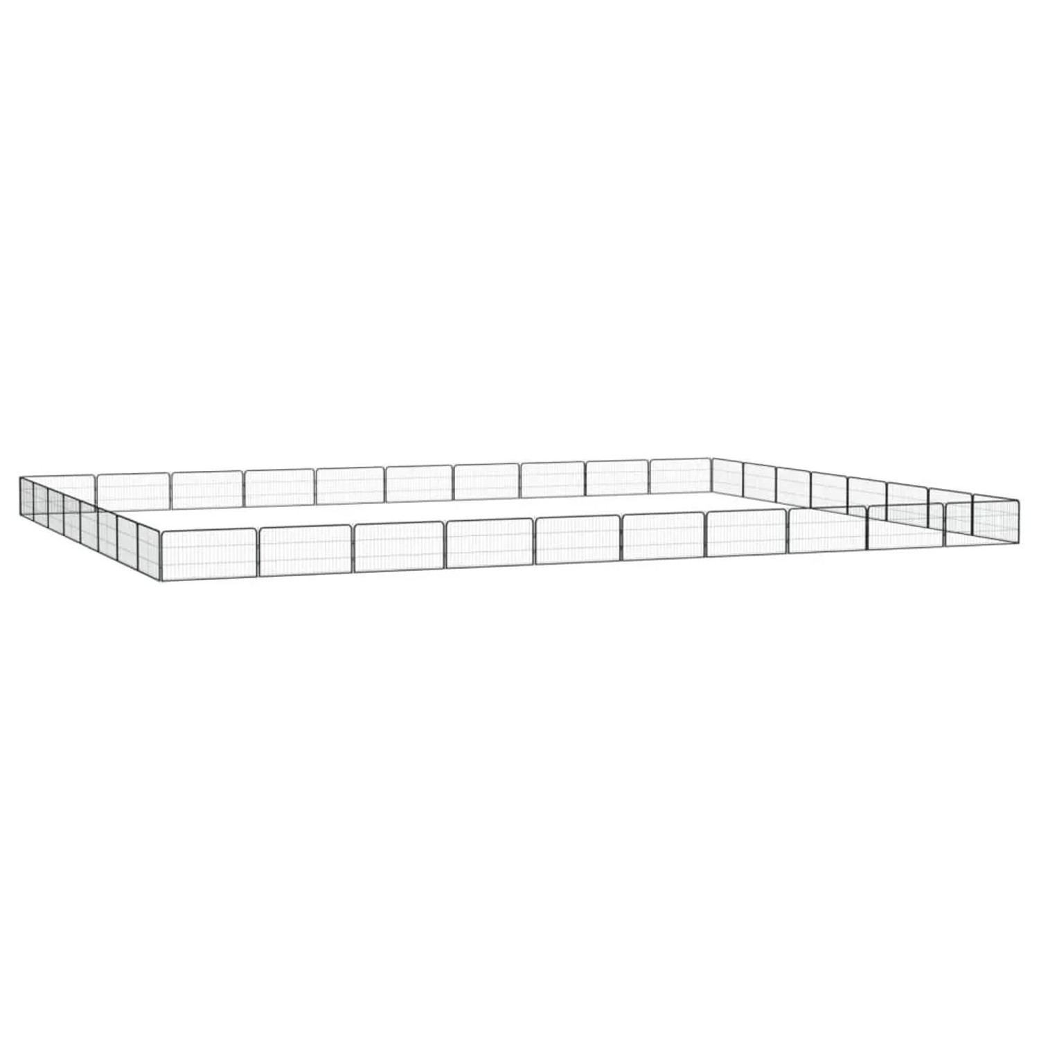 vidaXL 36 Tlg Hundelaufstall Schwarz 100x50cm Stahl Pulverbeschichtet 3115974