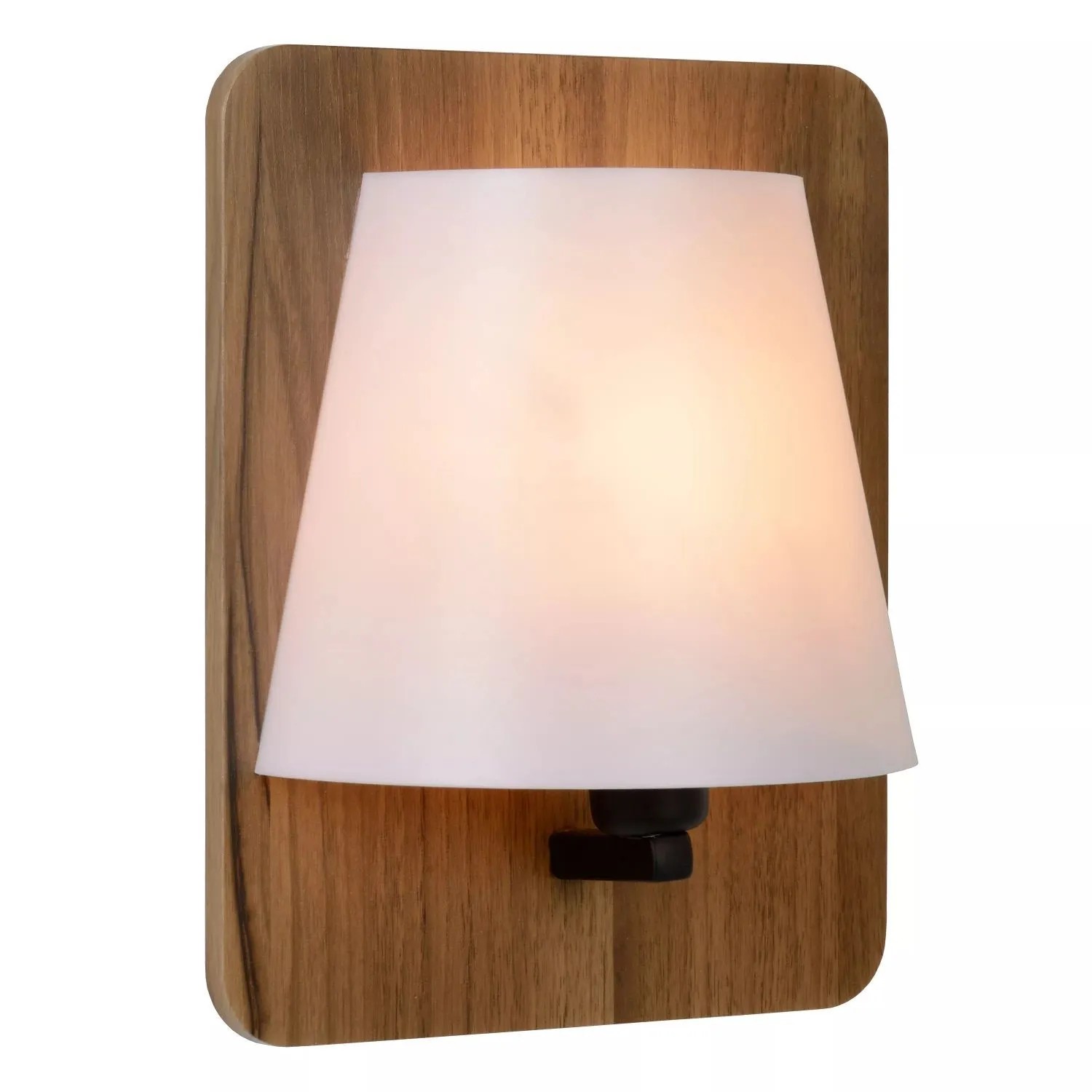 Licht-Erlebnisse Wandleuchte Holz E14 25 CM Hoch Natur Weiß Wohnlich