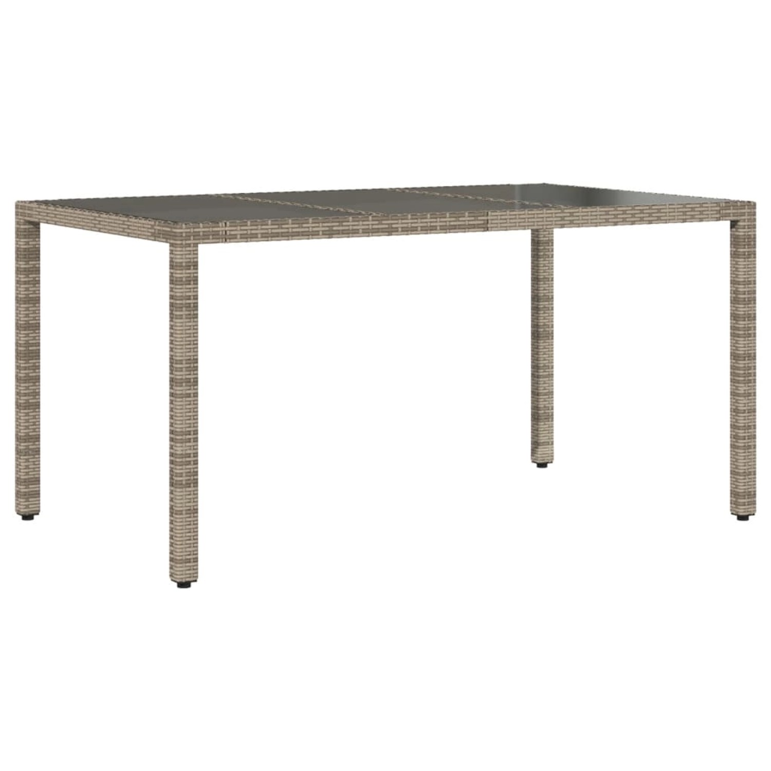 vidaXL Gartentisch mit Glasplatte Grau 150x90x75 cm Poly Rattan 365532 günstig online kaufen