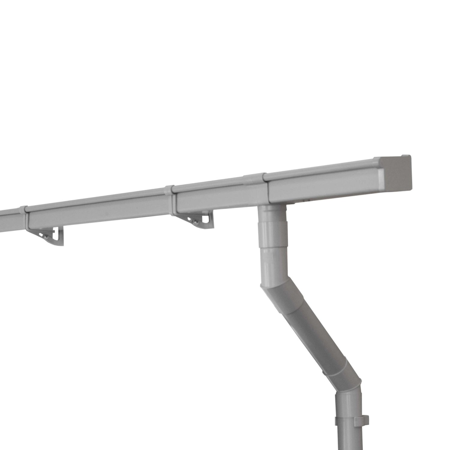 Inefa Dachrinnen Set PVC 5m NW 83 Kastenrinne für Gartenhaus Carport Grau
