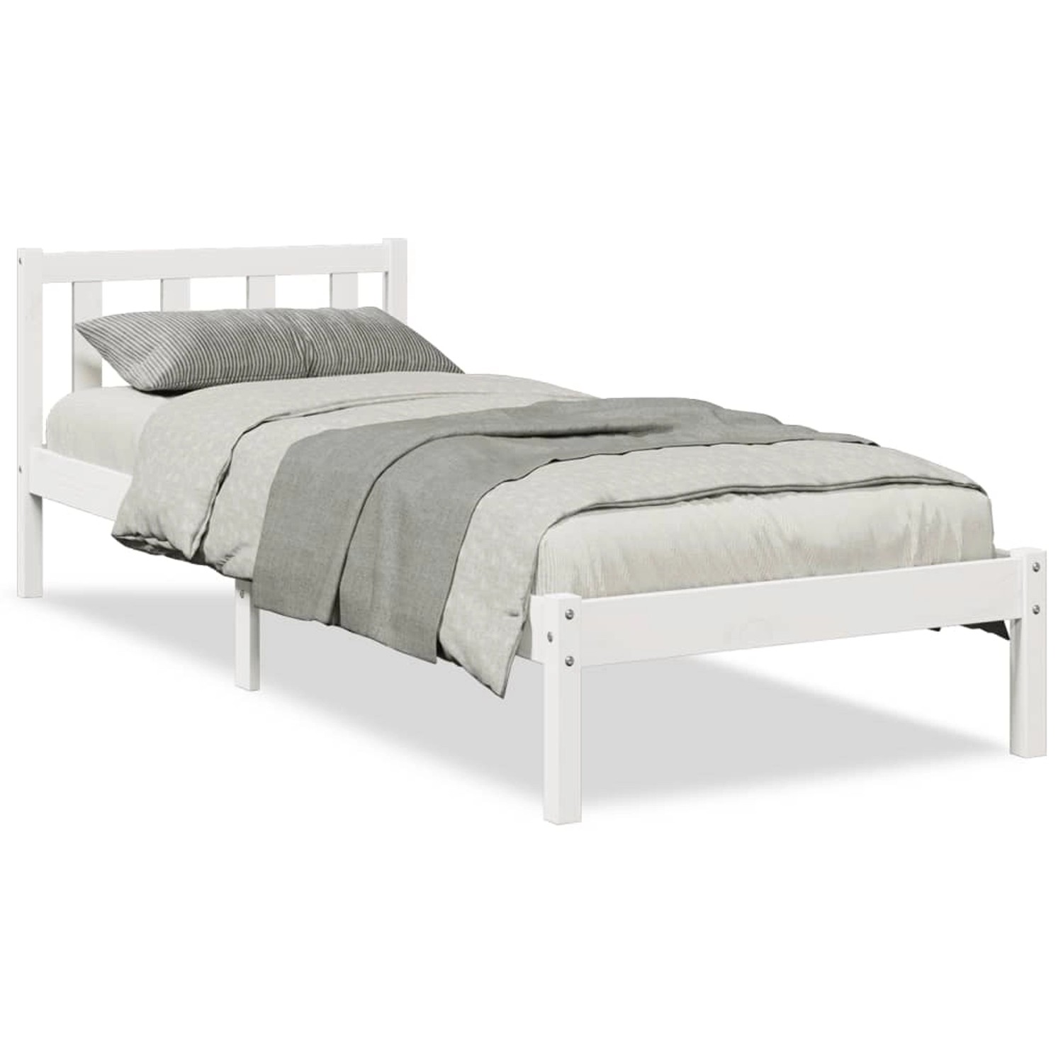 vidaXL Massivholzbett Extra Lang ohne Matratze Weiß 90x210 Kiefernholz 8524 günstig online kaufen