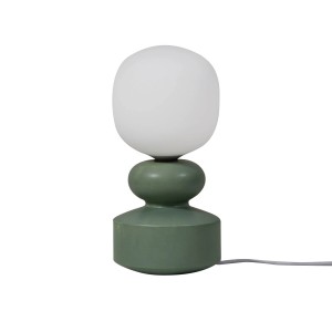 Lucande Tischlampe Fidelo 10025874 Skandinavisch in Grün aus Keramik 1-flammig E14 Wohnzimmerleuchte