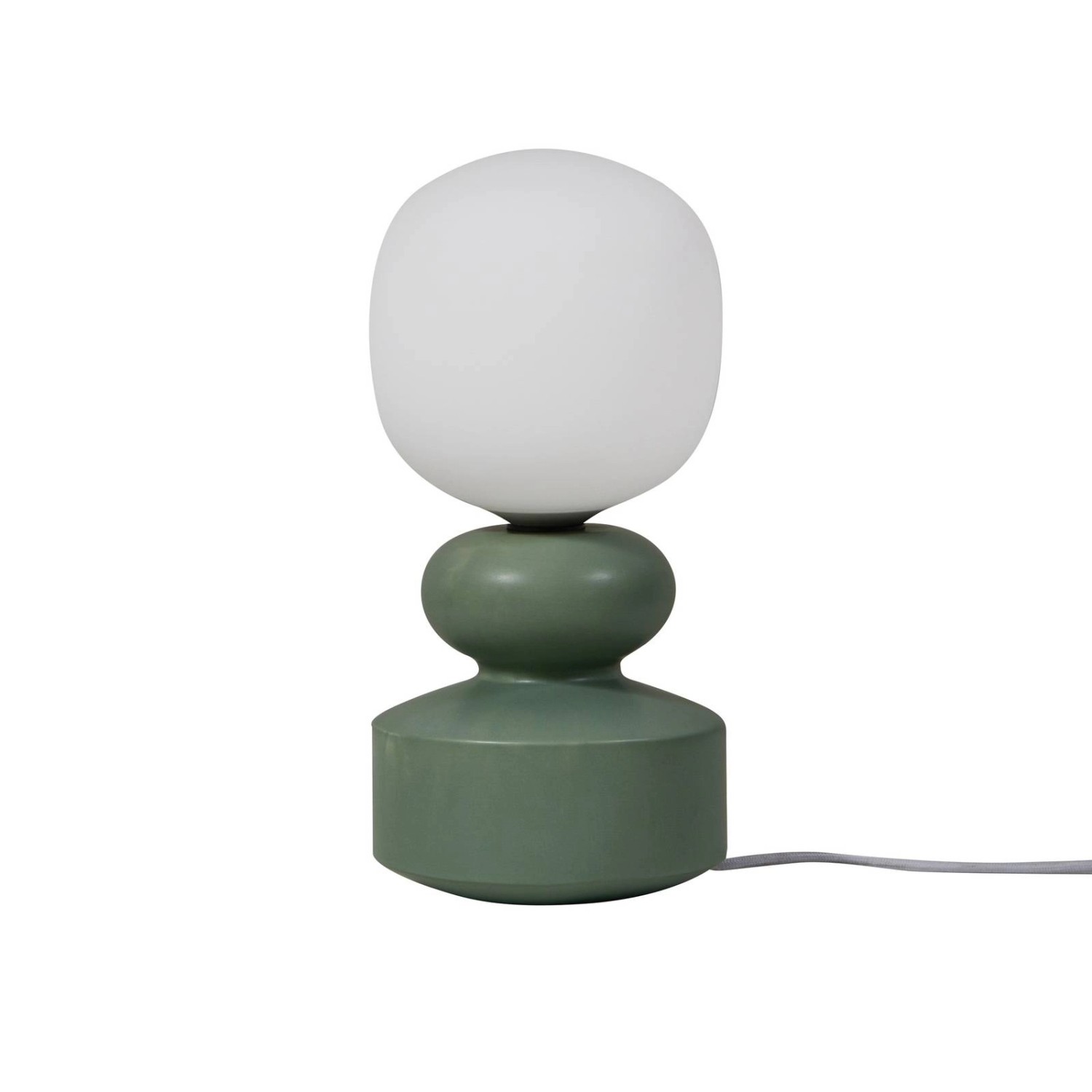 Lucande Tischlampe Fidelo 10025874 Skandinavisch in Grün aus Keramik 1-flammig E14 Wohnzimmerleuchte
