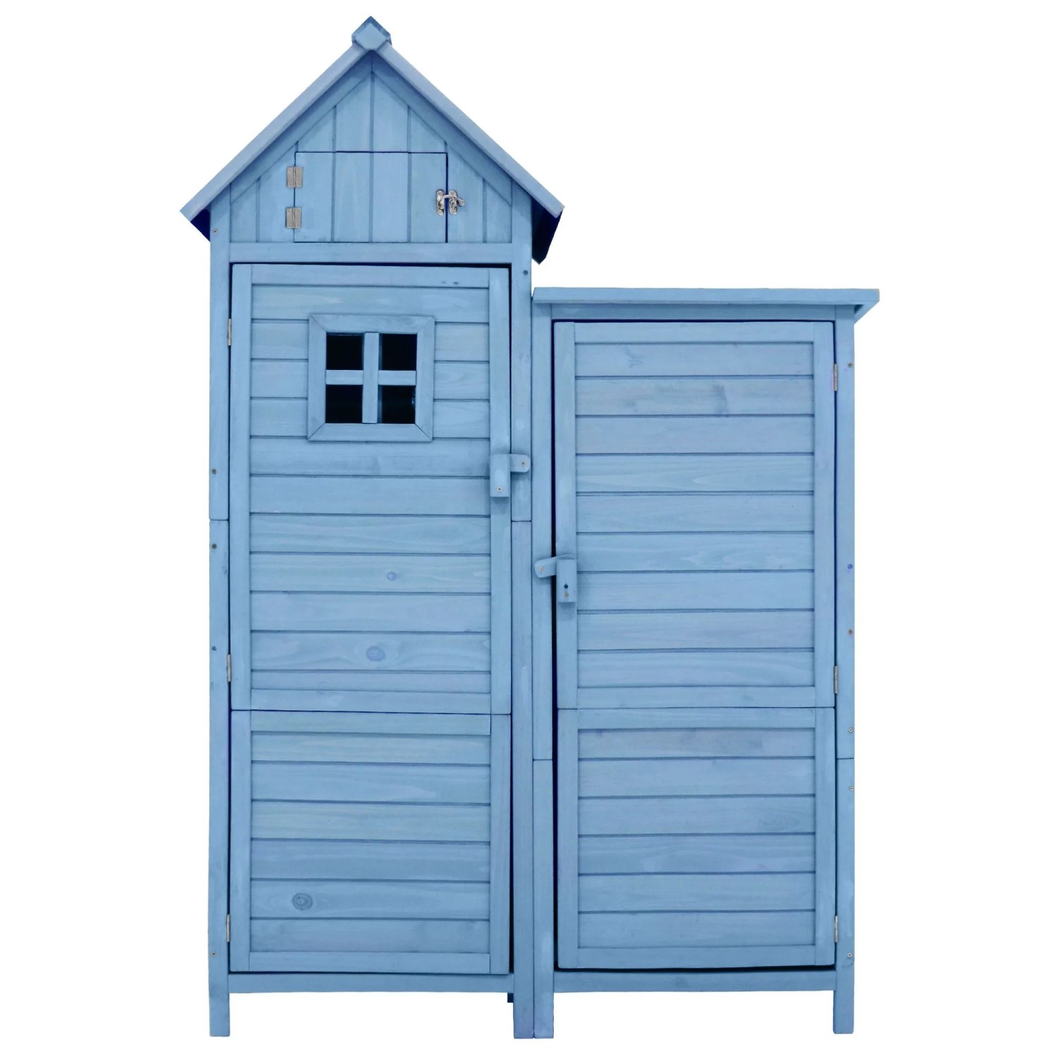 Merax Gerätehaus Holz Wetterfest PVC-Dach Blau 110X52X170 cm