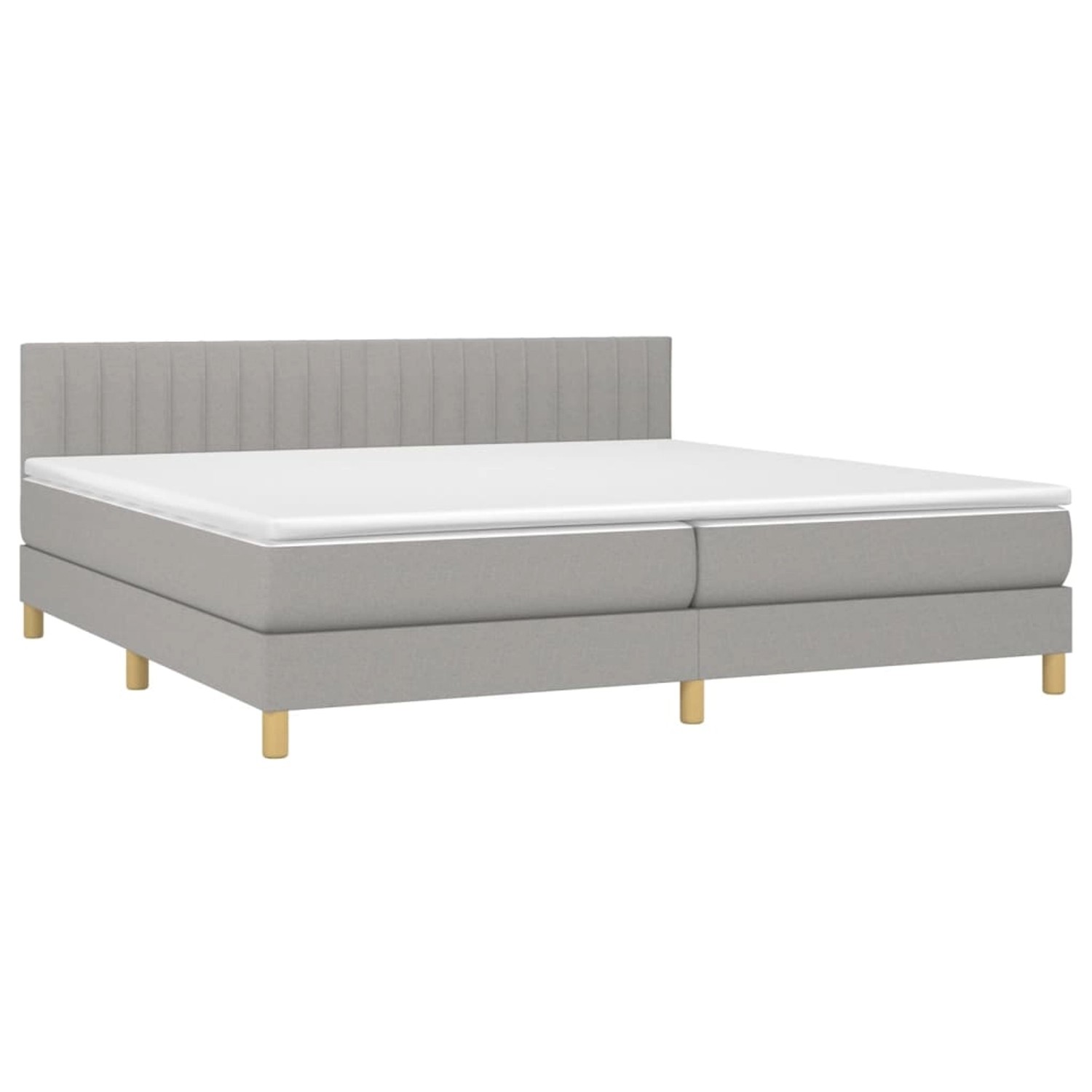 vidaXL Boxspringbett mit Matratze & LED Hellgrau 200x200 cm Stoff 3133901 günstig online kaufen