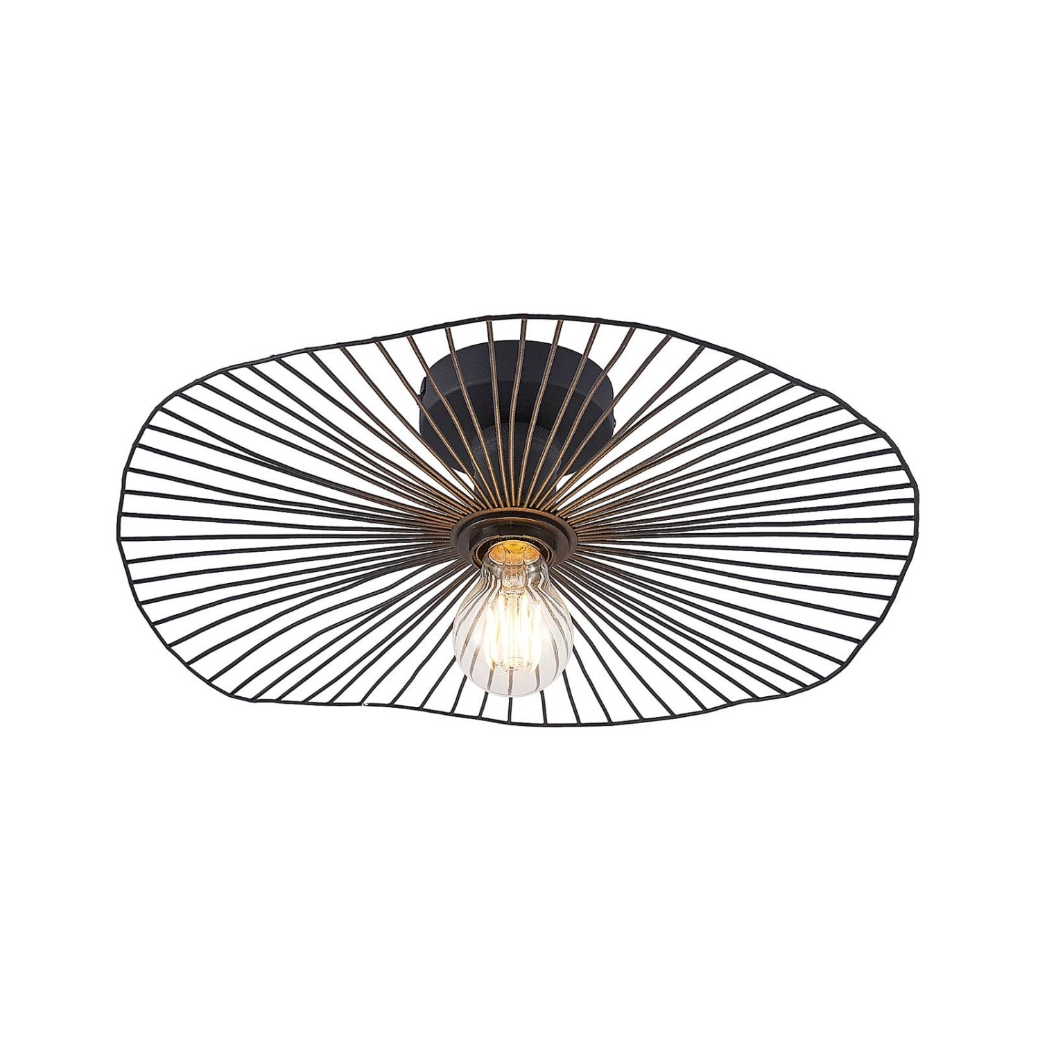 Lindby Deckenlampe Ruota 9626278 Retro Vintage Antik in Schwarz aus Metall günstig online kaufen