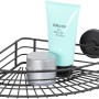 Wenko Eckablage Bari Schwarz mit Lotion und Creme, Drahtkorb für die Ecke, Vacuum-Loc Befestigung.
