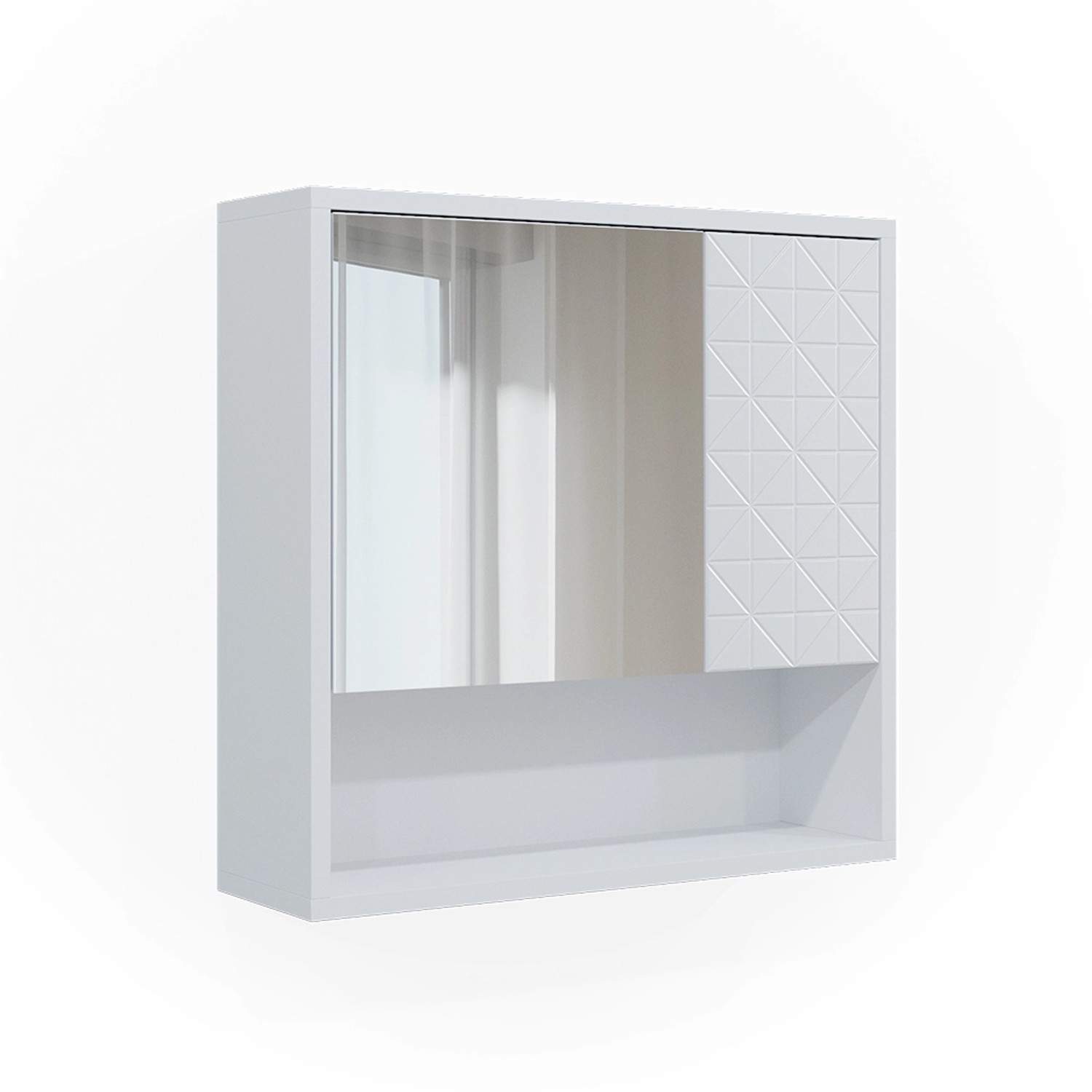 Vicco Badspiegelschrank Agasta Weiß Hochglanz 54 x 53 cm