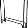 Schwarzes ShelterLogic Kaminholzregal (126x118cm) mit Abdeckung für trockene Lagerung.