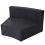 Anthrazitfarbenes Lounge-Modul aus Polyrattan der Sitzgruppe Savoie. Gartenmöbel für 9 Personen.