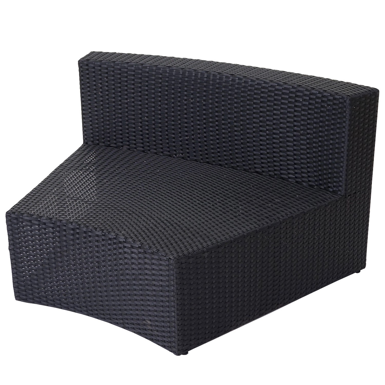 Anthrazitfarbenes Lounge-Modul aus Polyrattan der Sitzgruppe Savoie. Gartenmöbel für 9 Personen.