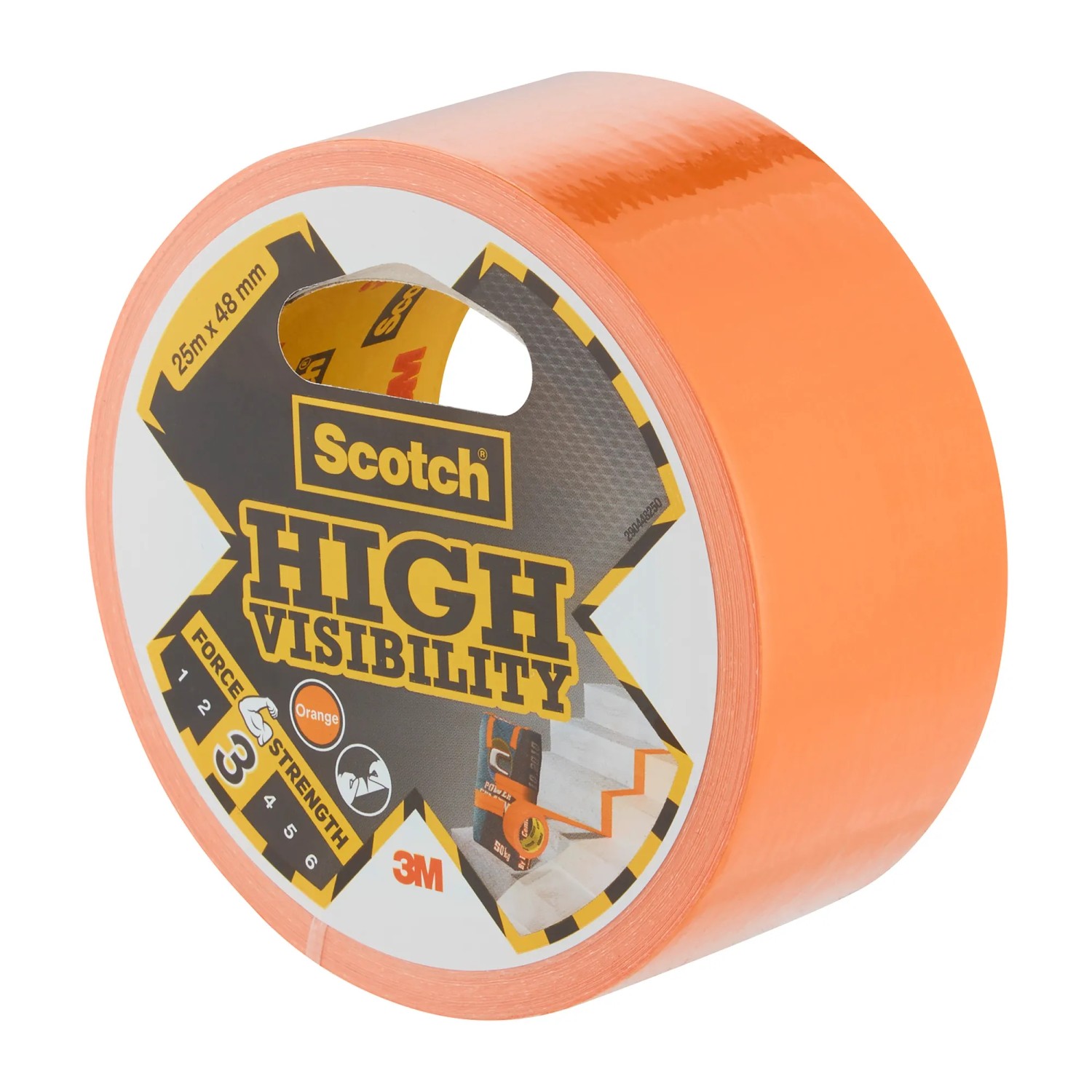 Rolle Scotch Klebeband High Visibility, 25 m x 48 mm, orange, gut sichtbar.